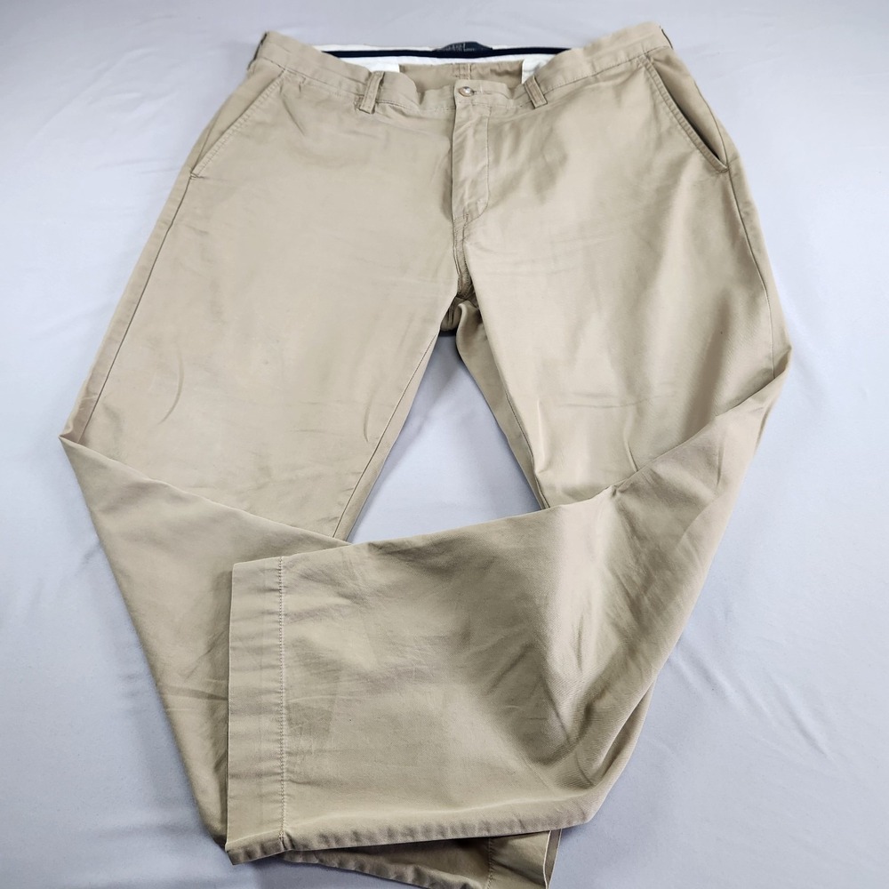 Polo Ralph Lauren Pants Men's 36x30 Khaki Chino Flat Front Cotton Pony